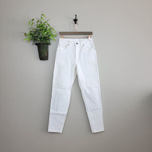 Vintage Levi's 550 Relaxed Fit Tapered Leg High Rise Mom Jeans White 90s 26 2